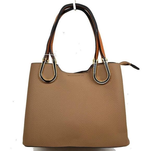 Pebble Textured & Horse Shoe Detail Tote - Picture 1 of 5